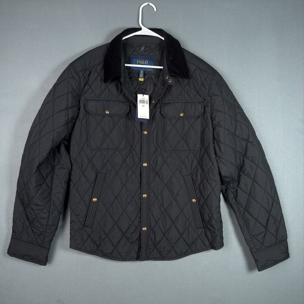Polo Ralph Lauren Mens Lux The Beaton Quilted Jacket 2XL Black NEW